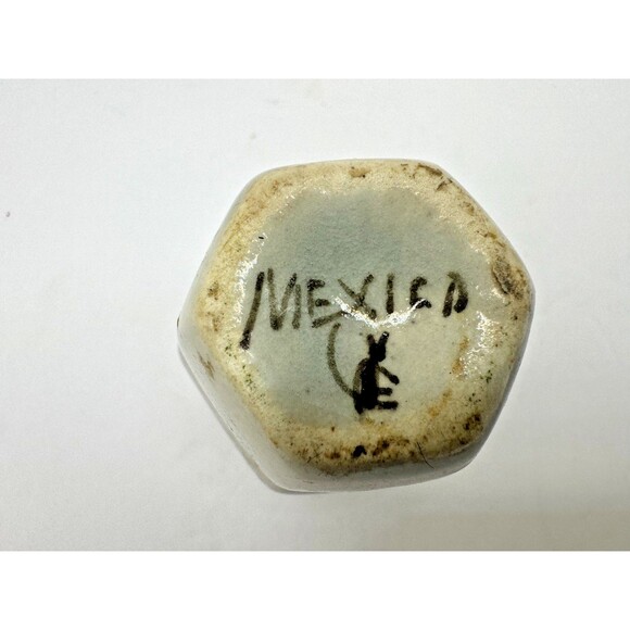 Ken Edwards Pottery Mexico Tonala Shot Glass 1oz. Toothpick Holder Hand Painted - Picture 3 of 6